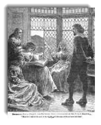 Discretion, Piety, Charity, and Prudence instruct Christian at the Palace Beautiful